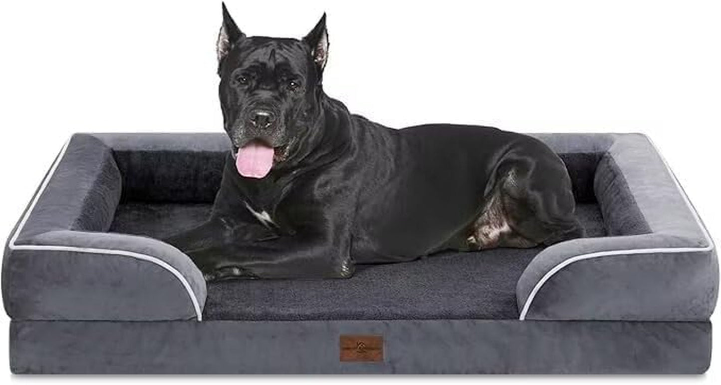 Orthopedic Dog Bed for Large Senior Dogs — Waterproof 4" Foam, Joint Relief | The Velvet Haven
